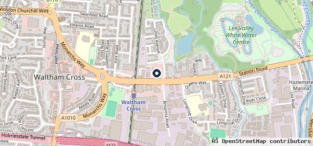 Map showing the location of Gates Ford Waltham Cross