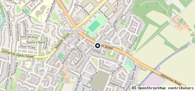 Map showing the location of Gilmerton Service Station