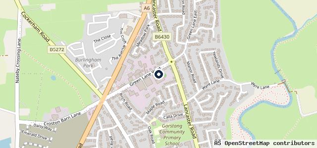 Map showing the location of Green Lane Garage