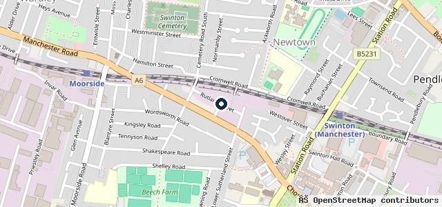 Map showing the location of Swinton Tyre & MOT ltd