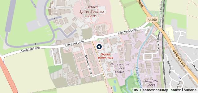 Map showing the location of Hartwell Kidlington Ford