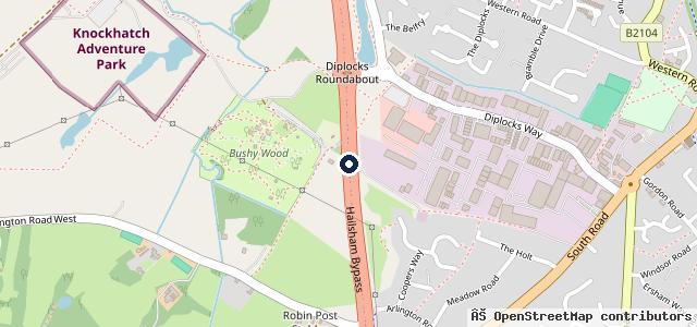 Map showing the location of Hermitage Garage