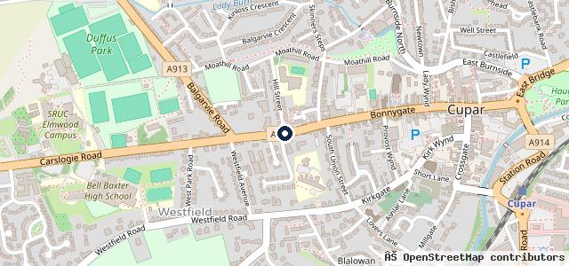 Map showing the location of Cupar Motorcycles