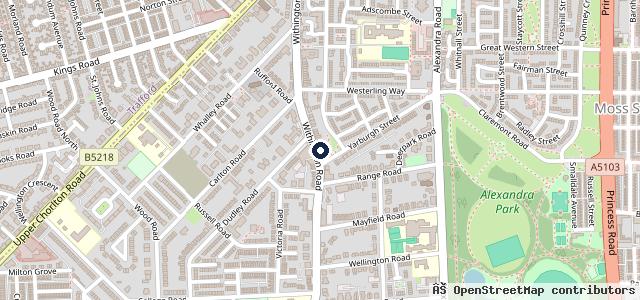 Map showing the location of Crystal Shine Valeting Centre