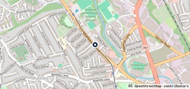 Map showing the location of JCT600 SEAT Sheffield
