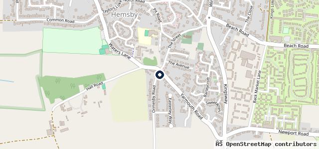 Map showing the location of Crossroads Garage