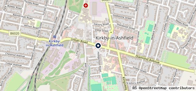 Map showing the location of Kirkby Motor & Tyre Services
