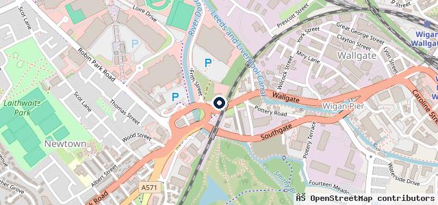 Map showing the location of Kwik Fit - Wigan