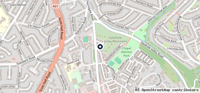 Map showing the location of Kwik Fit - Leeds - Chapel Allerton