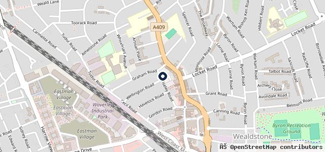 Map showing the location of The Garage Harrow