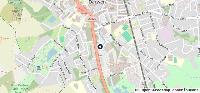 Map showing the location of Lodge Bank Garage (Central MOT Centre)