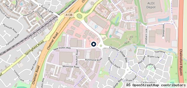 Map showing the location of Lookers Ford Chelmsford