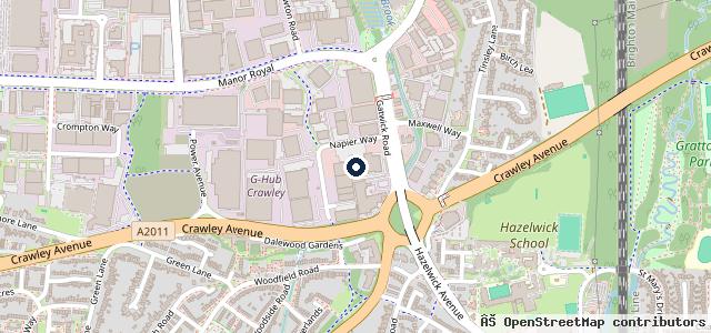 Map showing the location of Mercedes-Benz of Gatwick