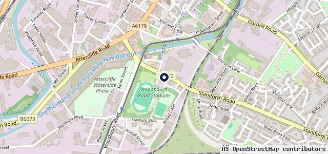 Map showing the location of Dexel Tyre & Auto Centre - Sheffield - Staniforth Road