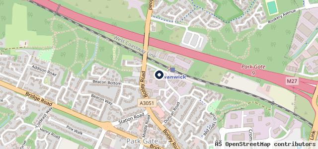 Map showing the location of Station Garage