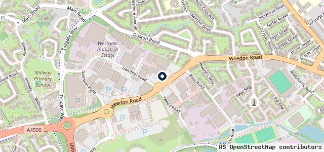 Map showing the location of Vindis Northampton Audi