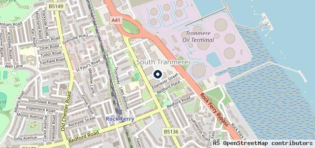 Map showing the location of Russell Road