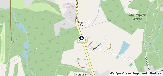 Map showing the location of Turners Hill Garage