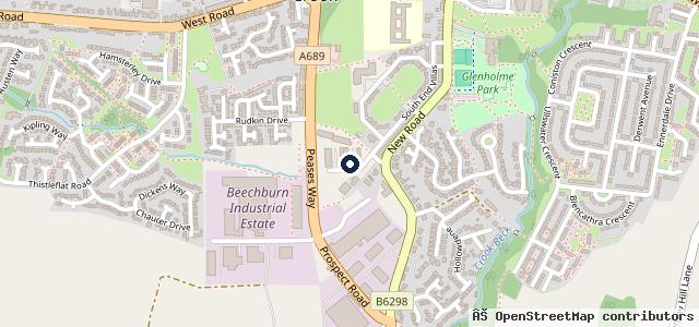 Map showing the location of Crook Tyre Centre