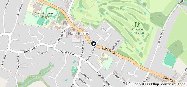 Map showing the location of Hale Barns Garage