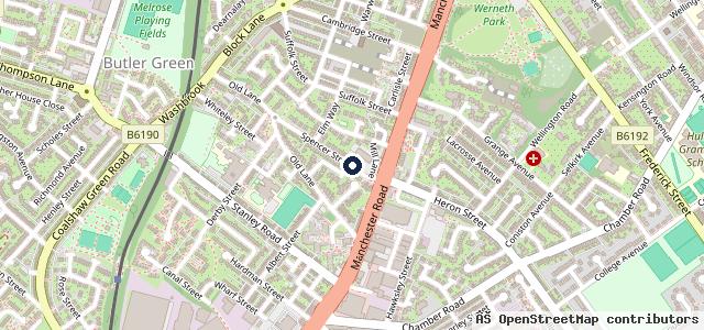 Map showing the location of Peugeot RRG Oldham