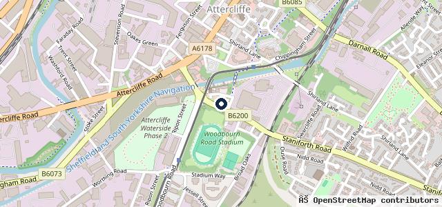 Map showing the location of Sheffield Motorcycles