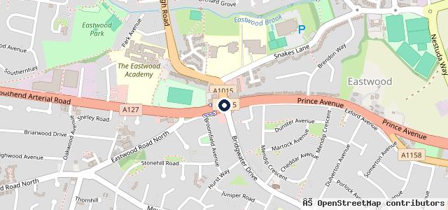 Map showing the location of Southend SEAT - Servicing