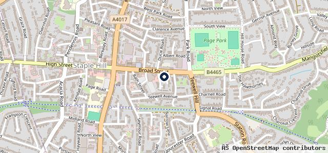 Map showing the location of Staple Hill MOT centre