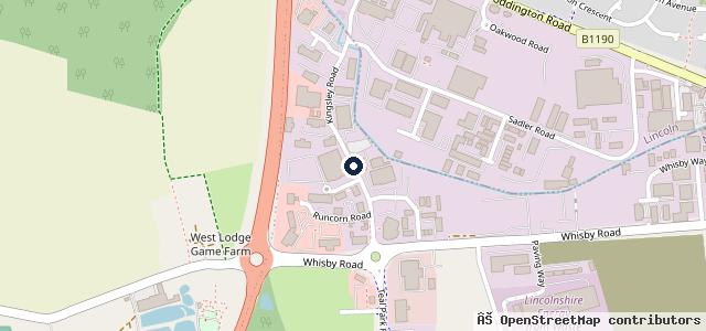 Map showing the location of Mercedes-Benz of Lincoln