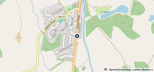 Map showing the location of Sweeney’s Garage