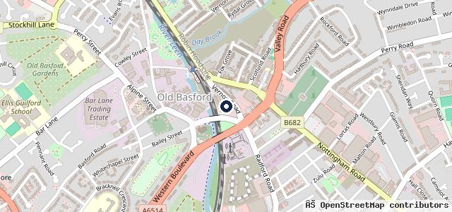 Map showing the location of Group 1 Toyota North Nottingham