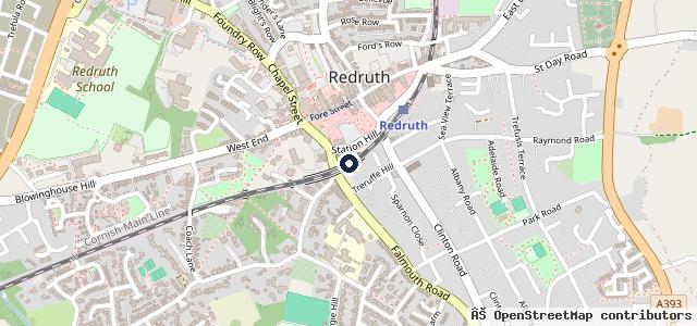 Map showing the location of Camborne Motorcycle Training