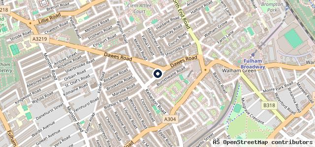 Map showing the location of Triangle Garage