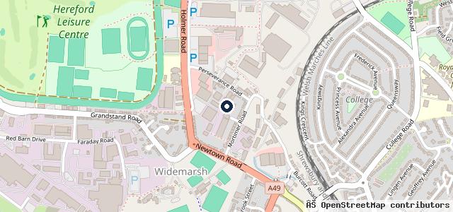 Map showing the location of Hereford Service & MOT Centre Ltd