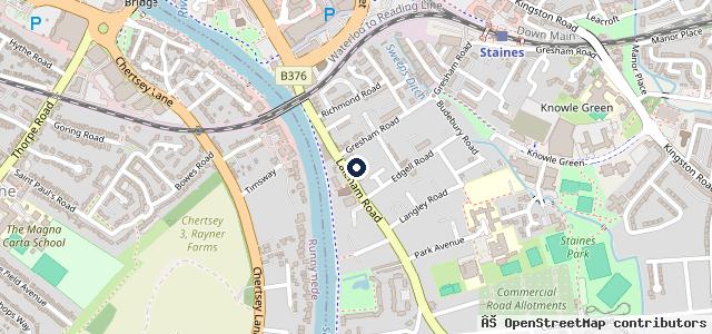 Map showing the location of Halfords Autocentre Staines