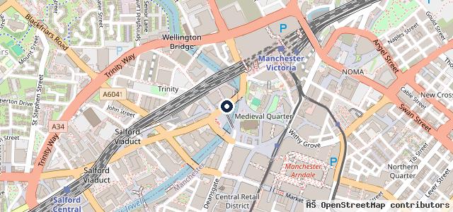 Map showing the location of Q-Park Deansgate North