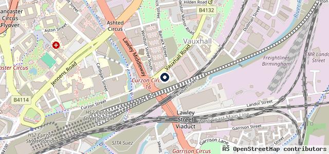 Map showing the location of Vauxhall