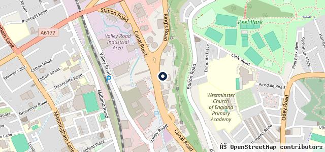 Map showing the location of Vertu Land Rover Bradford
