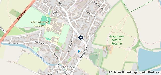 Map showing the location of Bourton On The Water