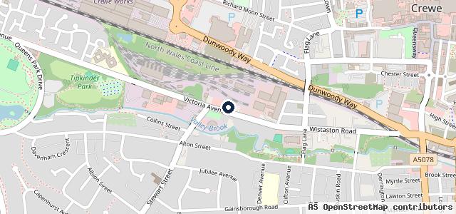 Map showing the location of Wistaston Road M O T Centre