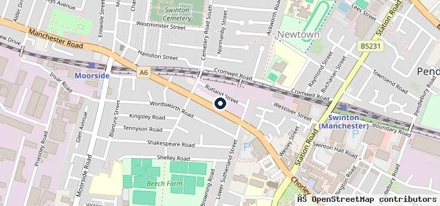 Map showing the location of Flexible Motors Swinton