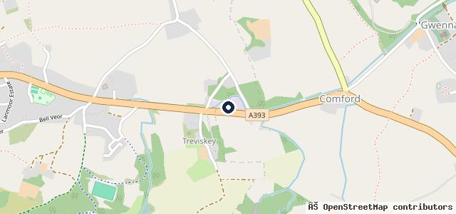 Map showing the location of Cornwall Kawasaki Centre