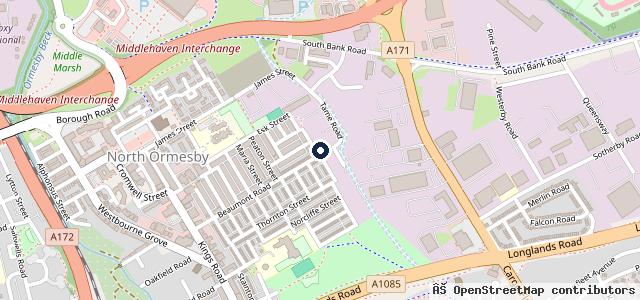 Map showing the location of Beaumont Road Garage | Middlesbrough