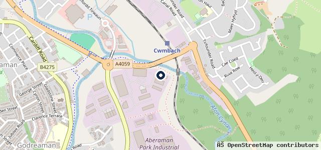 Map showing the location of Aberdare Tyres