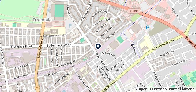 Map showing the location of Khan's Garage