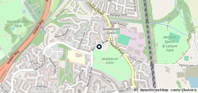 Map showing the location of Hardings Garage