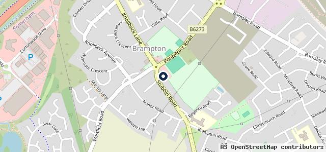 Map showing the location of Brampton MOT Centre