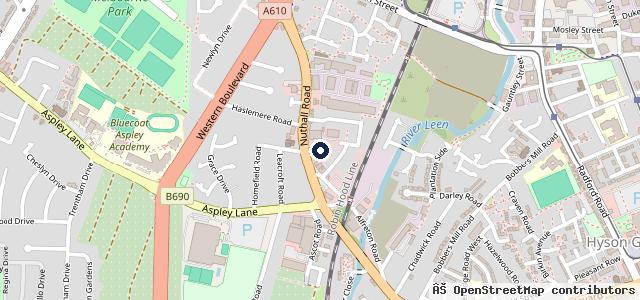 Map showing the location of Citroën Bristol Street Motors Nottingham