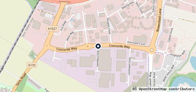 Map showing the location of Drive Vauxhall Stockton-on-Tees