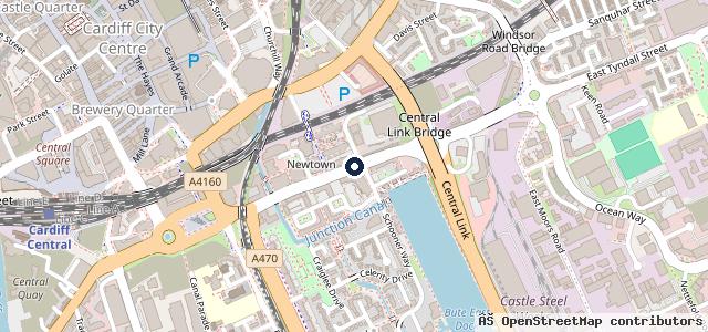 Map showing the location of Cardiff Volkswagen